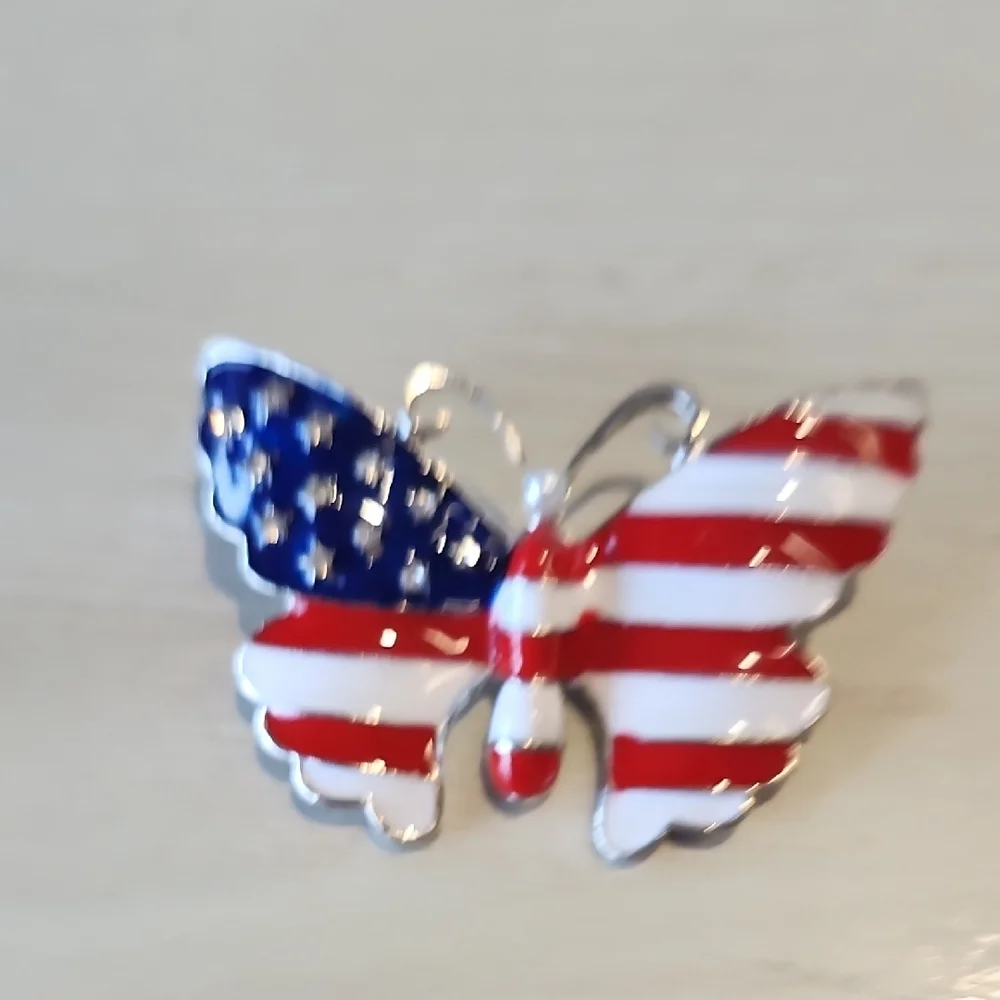 Patriotic Butterfly Brooch